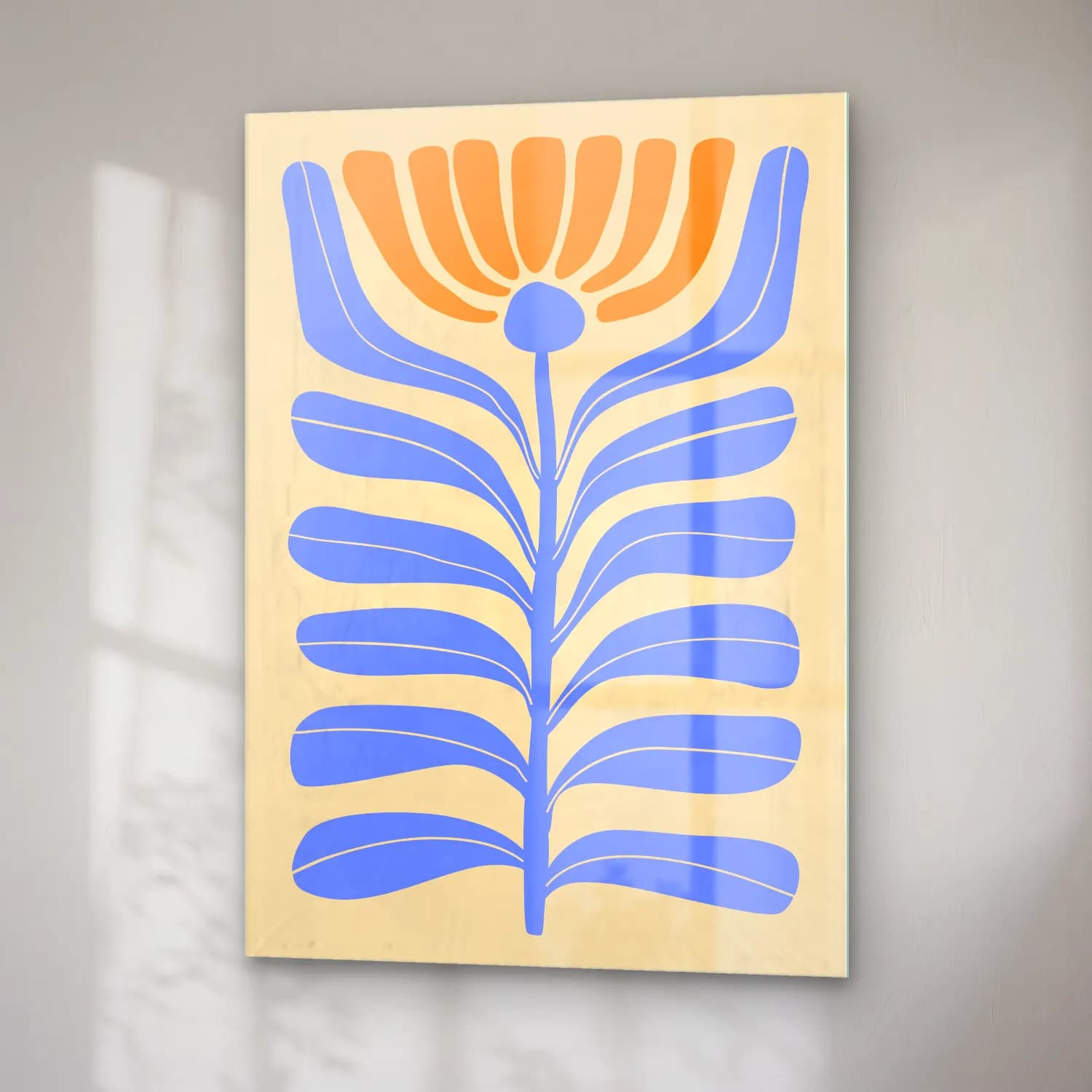 Henri Matisse – Çiçek Deseni No. 12 cam tablo — sağ açıdan görünüm