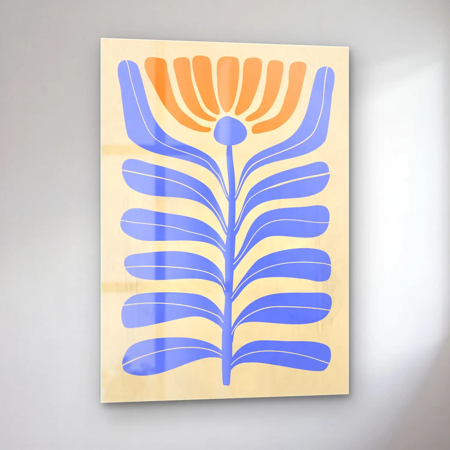 Henri Matisse – Çiçek Deseni No. 12 cam tablo — sol açıdan görünüm