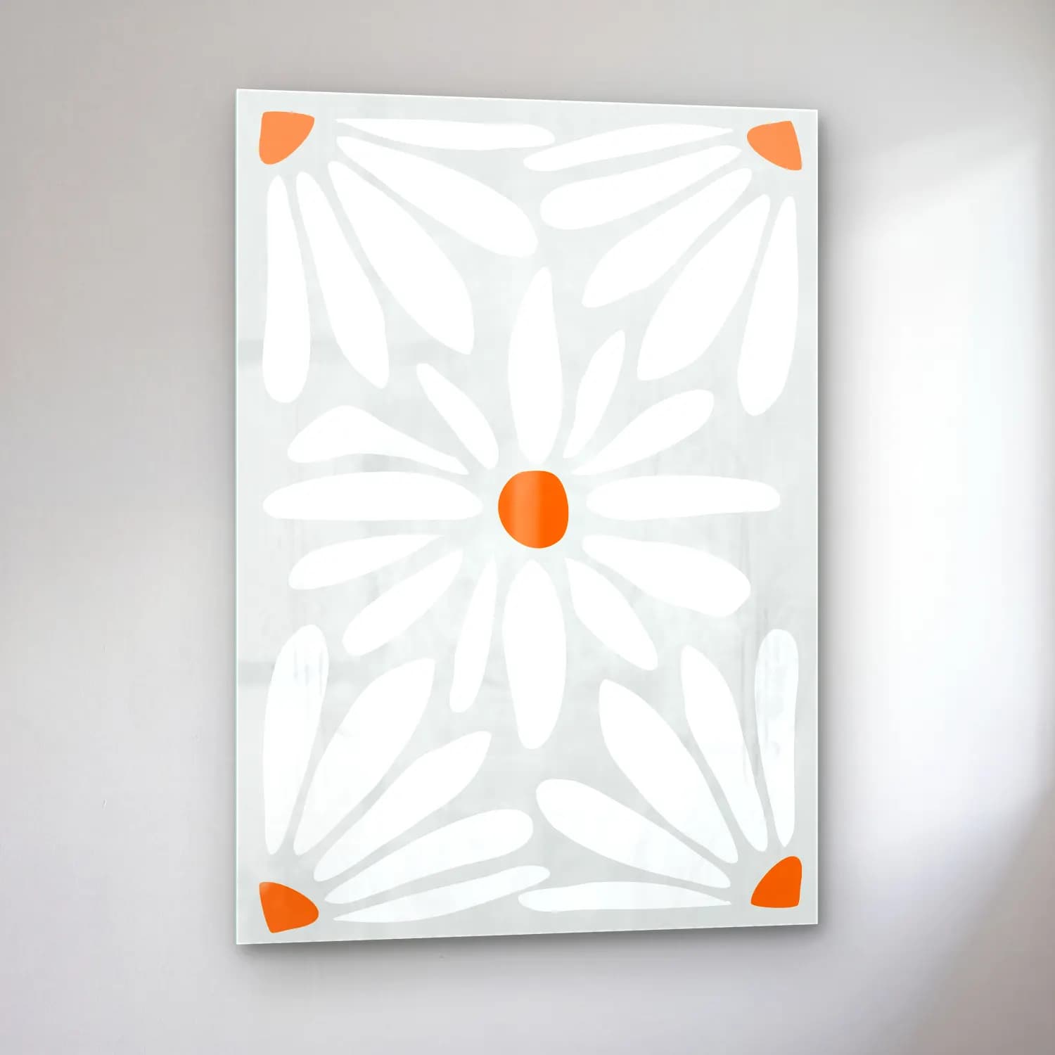 Henri Matisse – Çiçek Deseni No. 14 cam tablo — sol açıdan görünüm