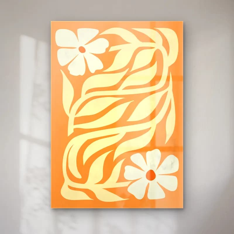 Henri Matisse – Çiçek Deseni No. 17 cam tablo — Henri Matisse – Çiçek Deseni No. 17 — retro çiçek deseni