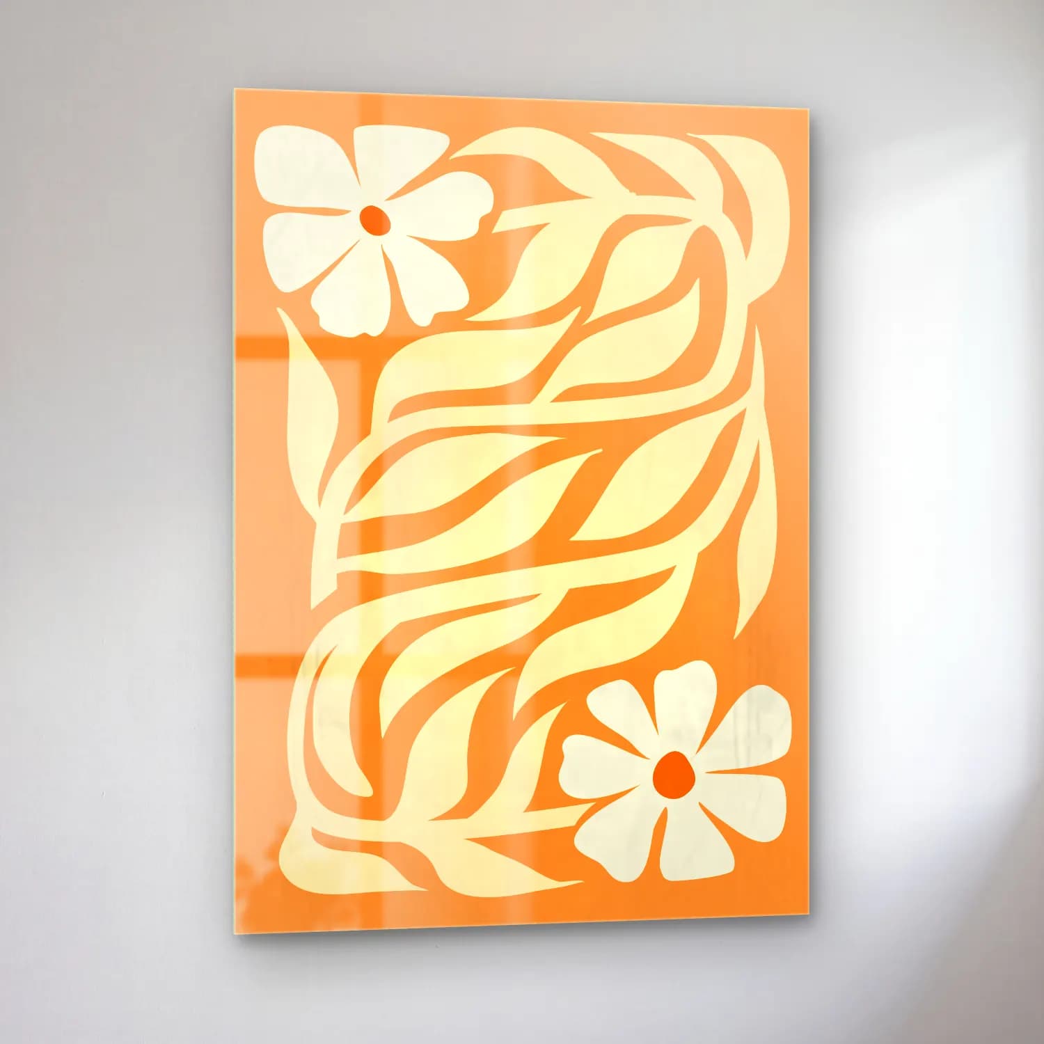 Henri Matisse – Çiçek Deseni No. 17 cam tablo — sol açıdan görünüm