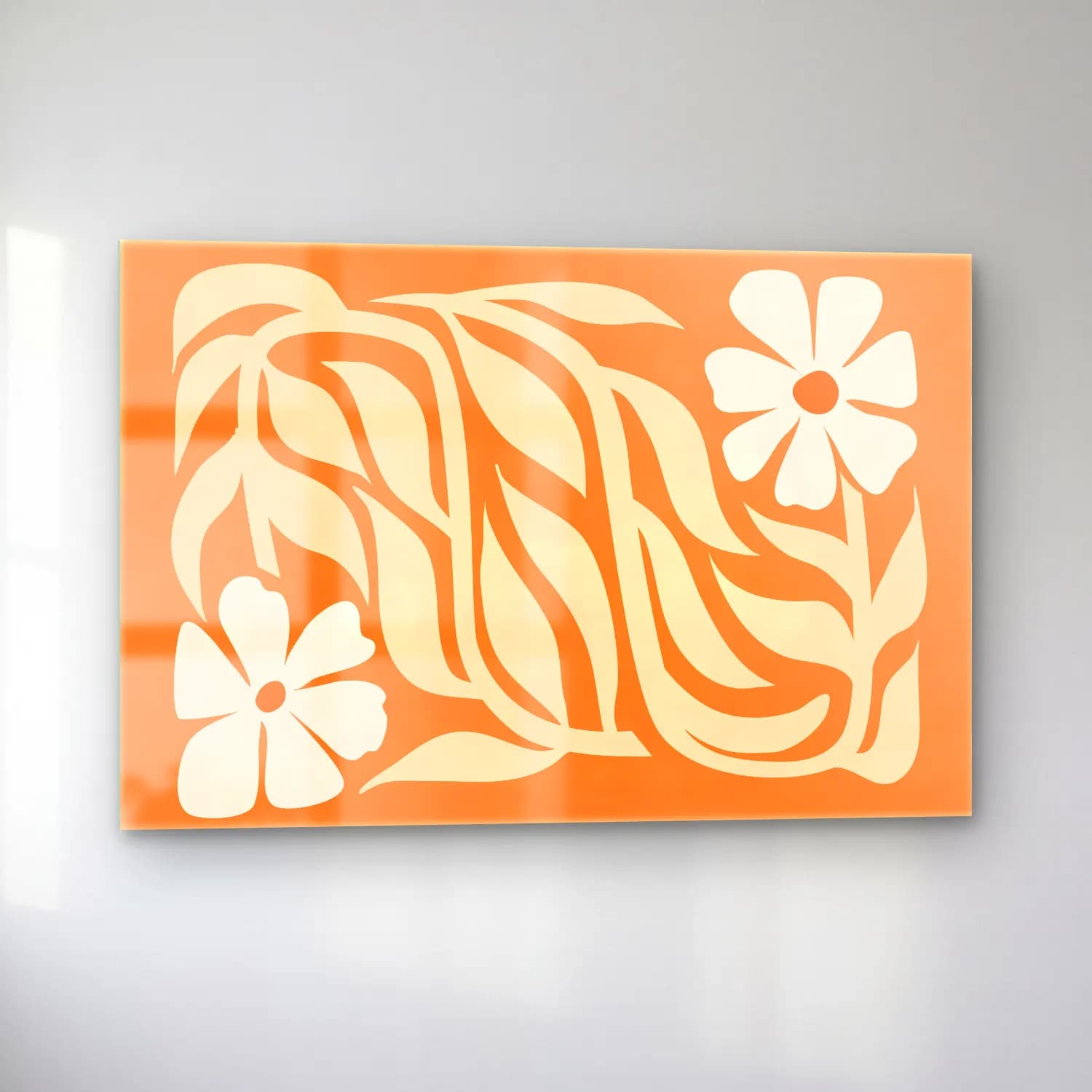Henri Matisse – Çiçek Deseni No. 25 cam tablo — sol açıdan görünüm