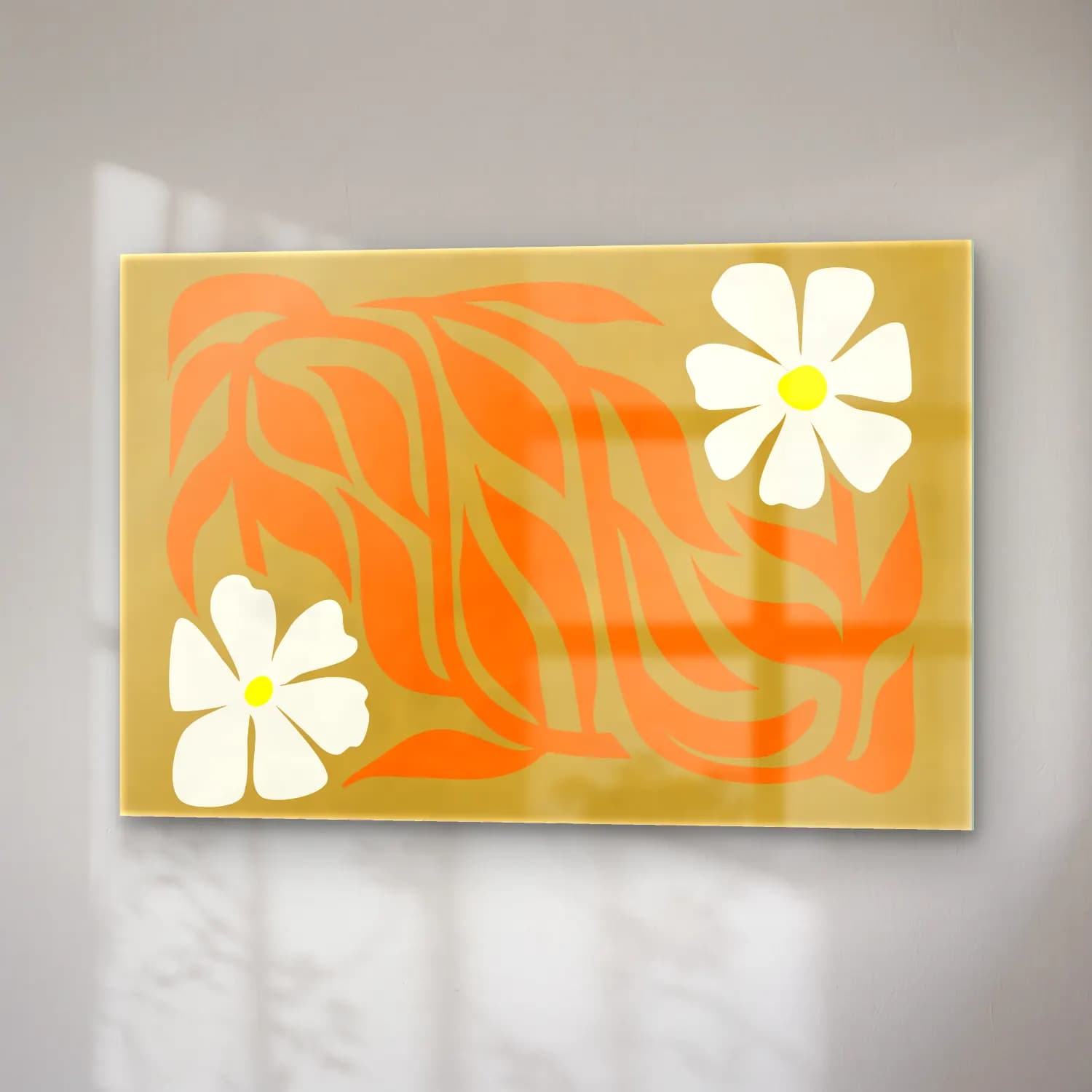 Henri Matisse – Çiçek Deseni No. 26 cam tablo — sağ açıdan görünüm