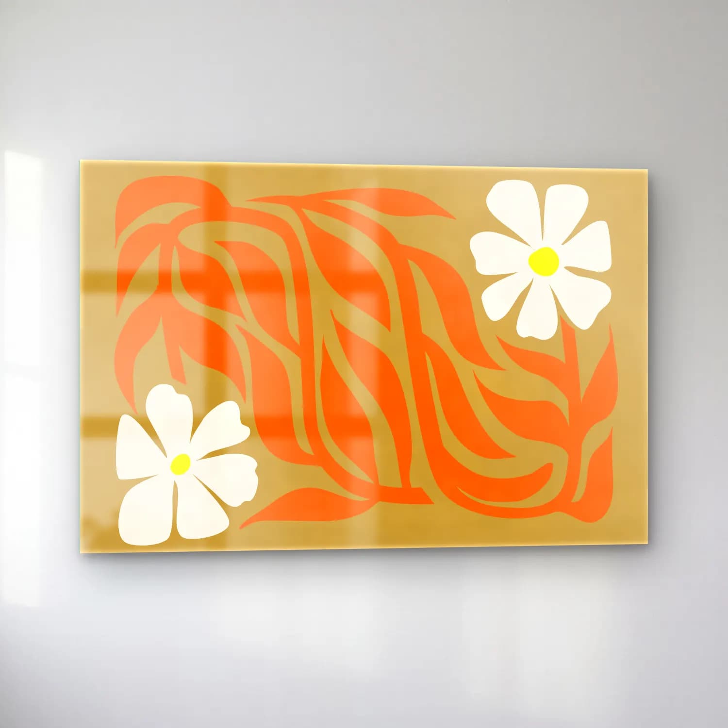 Henri Matisse – Çiçek Deseni No. 26 cam tablo — sol açıdan görünüm