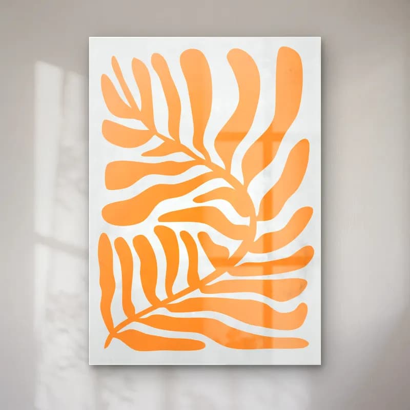 Henri Matisse – Eğrelti Otu – Turuncu Tonlar cam tablo — Henri Matisse – Eğrelti Otu – Turuncu Tonlar — boho eğrelti otu