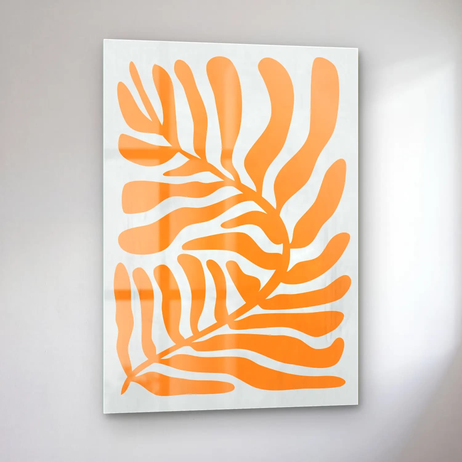 Henri Matisse – Eğrelti Otu – Turuncu Tonlar cam tablo — sol açıdan görünüm
