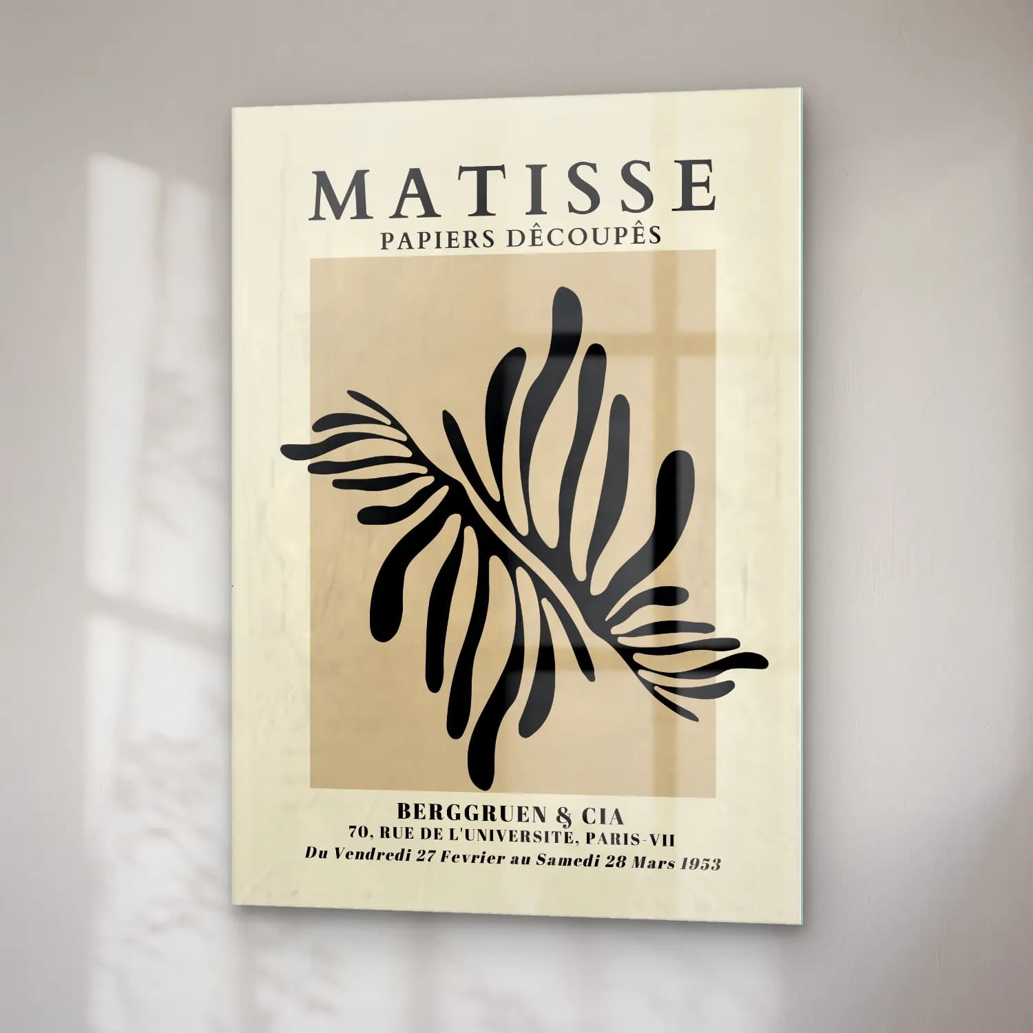 Henri Matisse – Botanik Yapraklar cam tablo — sağ açıdan görünüm