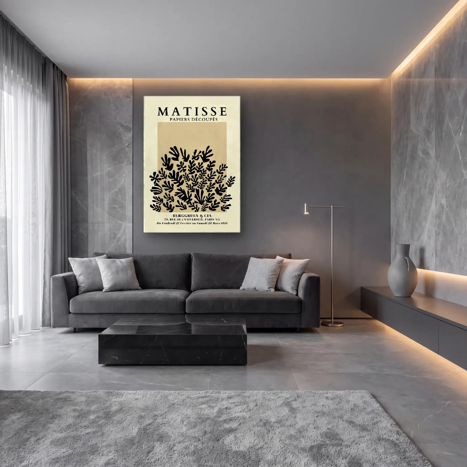 Henri Matisse – Şifalı Otlar cam tablo — lüks salon duvarında