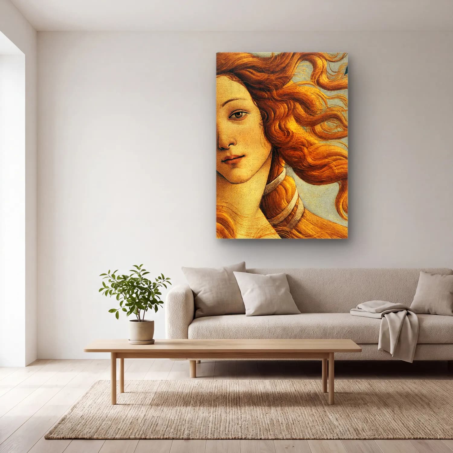 Sandro Botticelli – Kadın Portresi No. 7 cam tablo — açık renk salonda