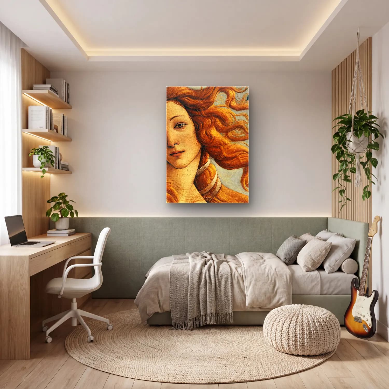 Sandro Botticelli – Kadın Portresi No. 7 cam tablo — genç odasında