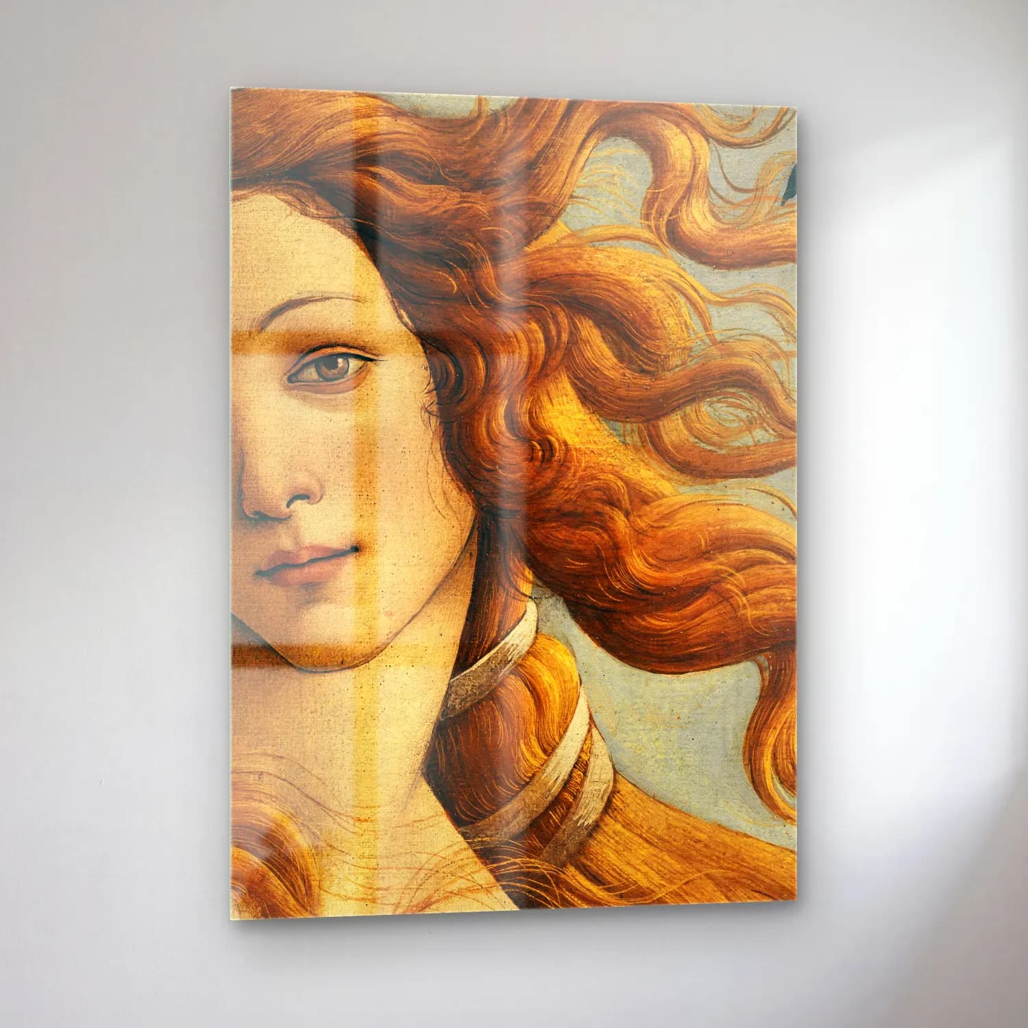 Sandro Botticelli – Kadın Portresi No. 7 cam tablo — sol açıdan görünüm