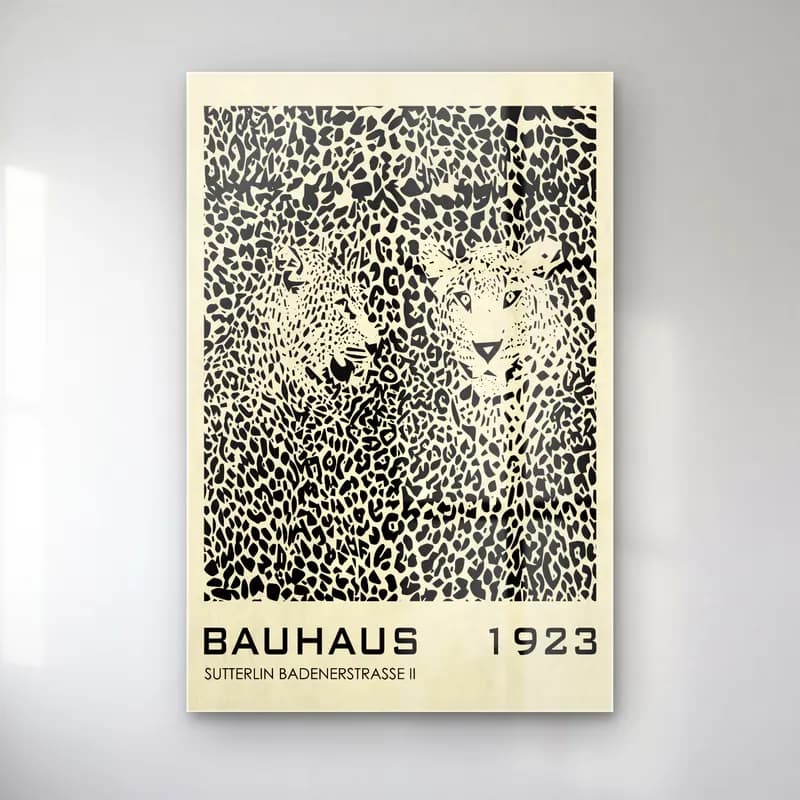 Siyah Beyaz Leopar No. 4 cam tablo — Siyah Beyaz Leopar No. 4 — siyah beyaz leopar