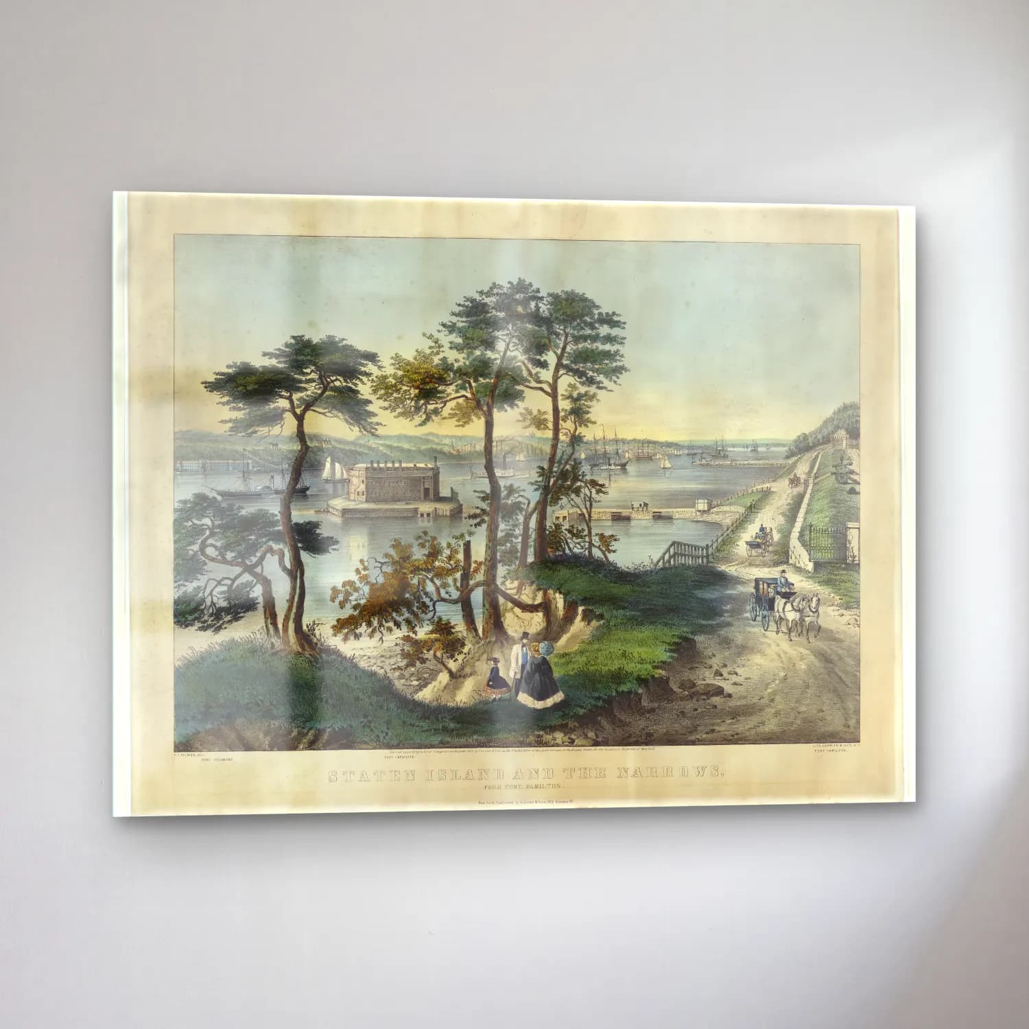 Vintage Liman ve Tekneler No. 16 cam tablo — sol açıdan görünüm