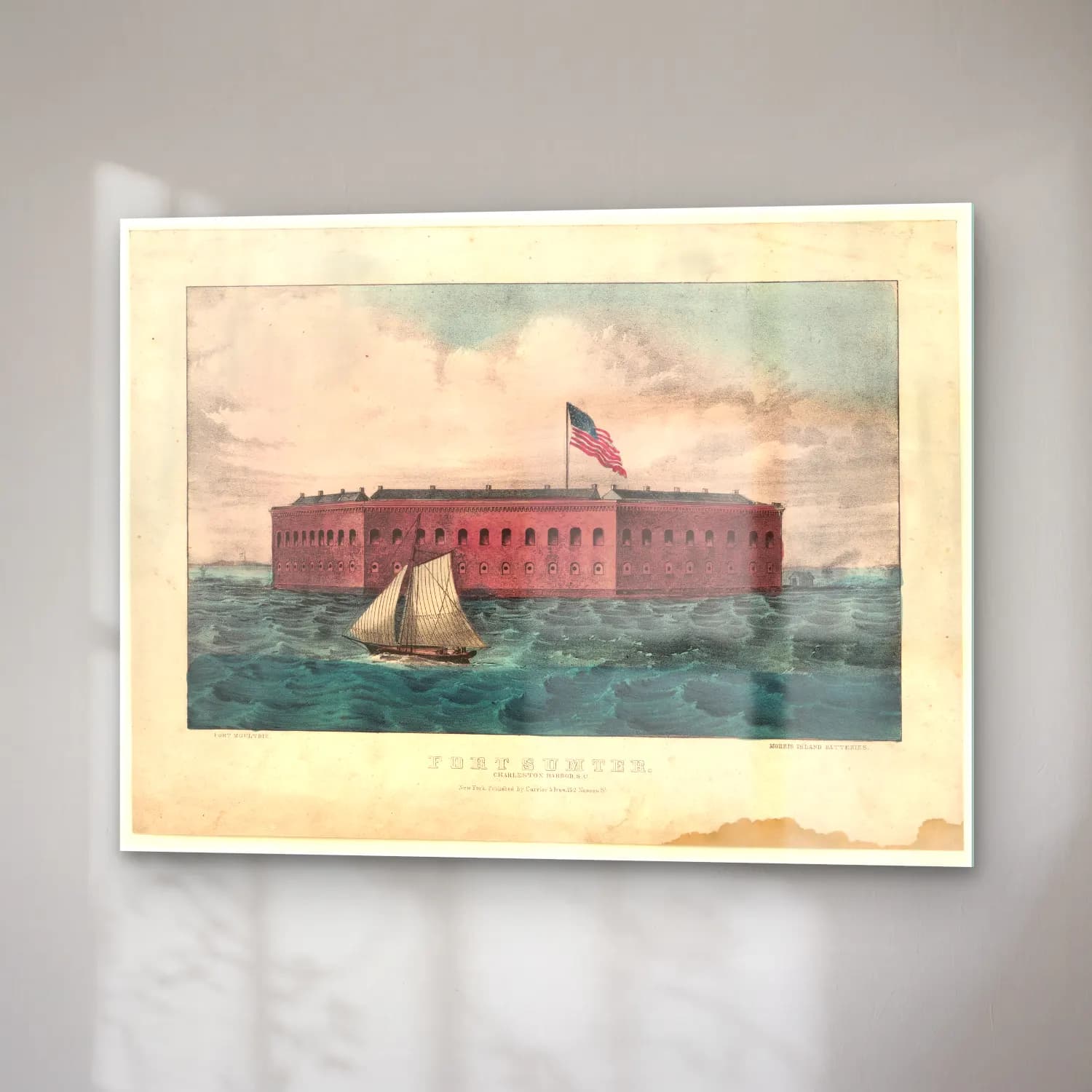 Vintage Liman ve Tekneler – Pembe Tonlar cam tablo — sağ açıdan görünüm