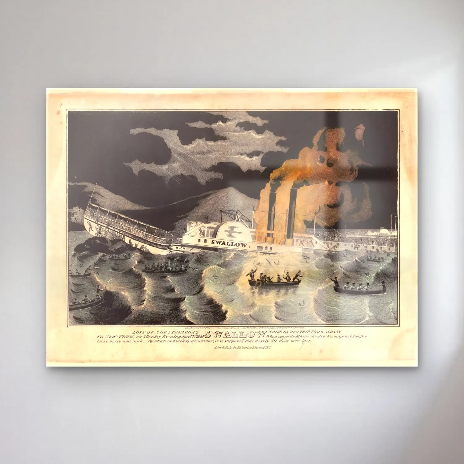 Vintage Fırtınalı Denizde Gemi No. 14 cam tablo — Vintage Fırtınalı Denizde Gemi No. 14 — vintage fırtınalı denizde gemi