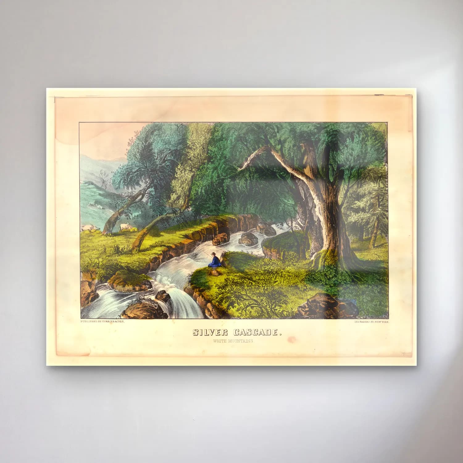 Vintage Kırda Nehir – Siyah Beyaz Tonlar cam tablo — Vintage Kırda Nehir – Siyah Beyaz Tonlar — vintage kırda nehir