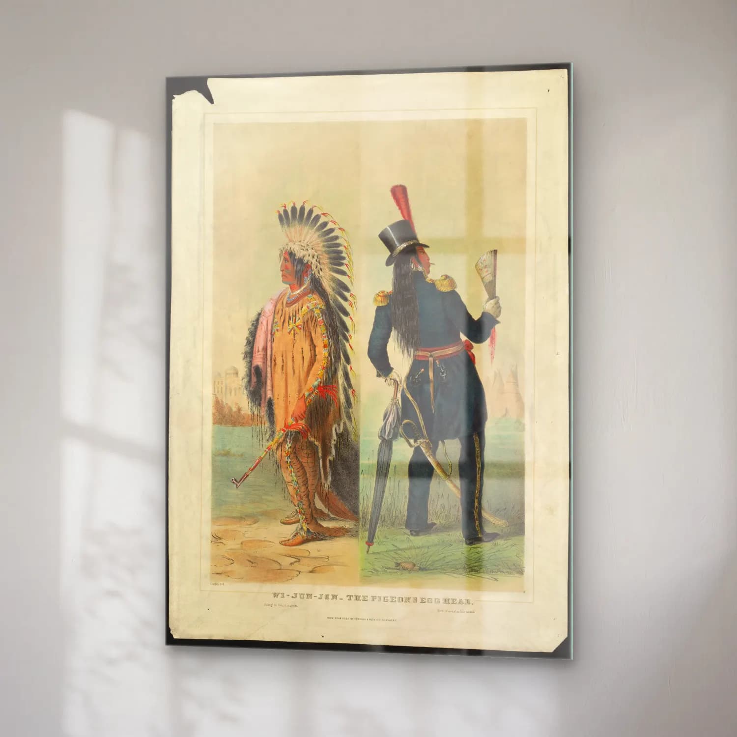 Vintage Savaş Sahnesi No. 17 cam tablo — sağ açıdan görünüm