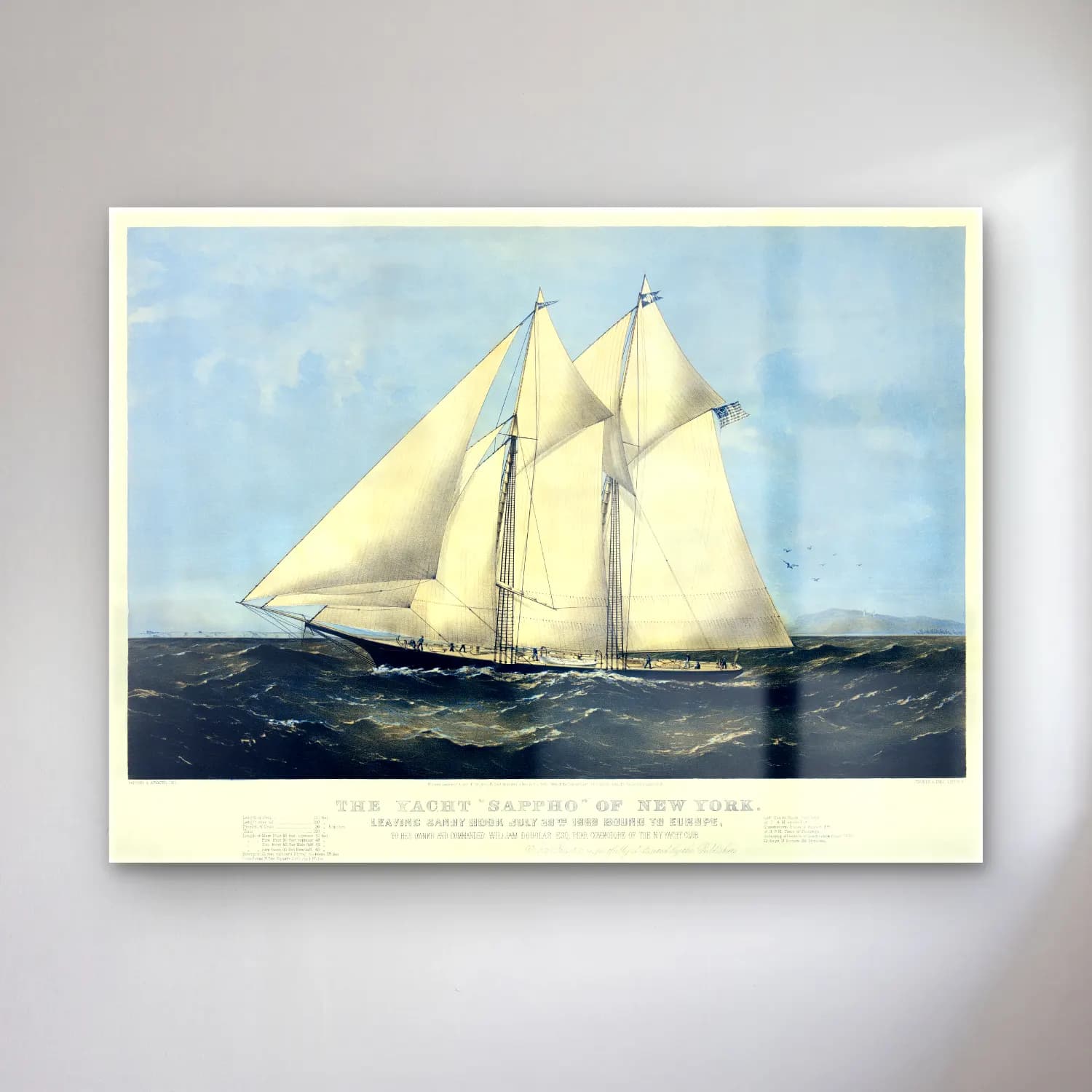 Vintage Yelken Yarışı – Mavi Tonlar cam tablo — Vintage Yelken Yarışı – Mavi Tonlar — vintage yelken yarışı