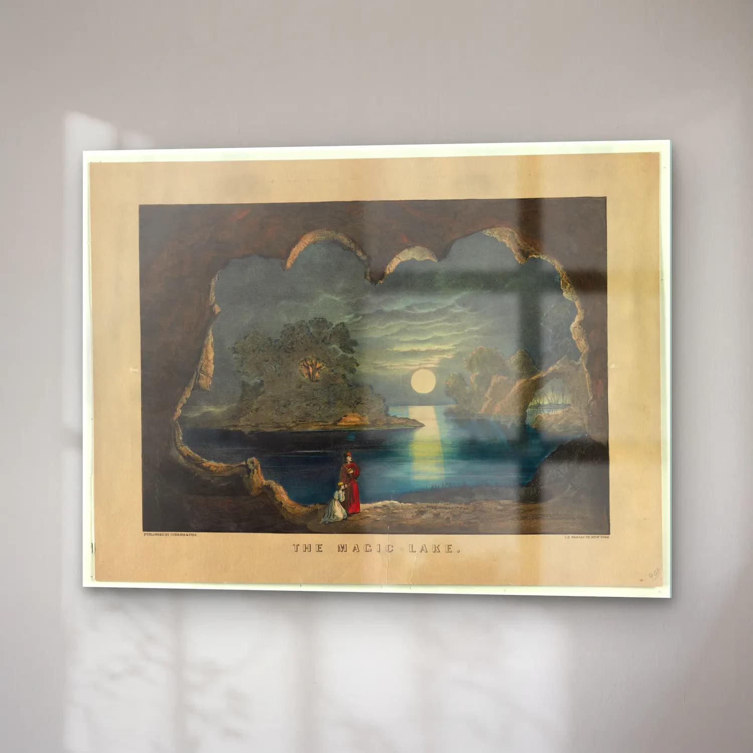 Vintage Mitolojik Sahne No. 21 cam tablo — sağ açıdan görünüm