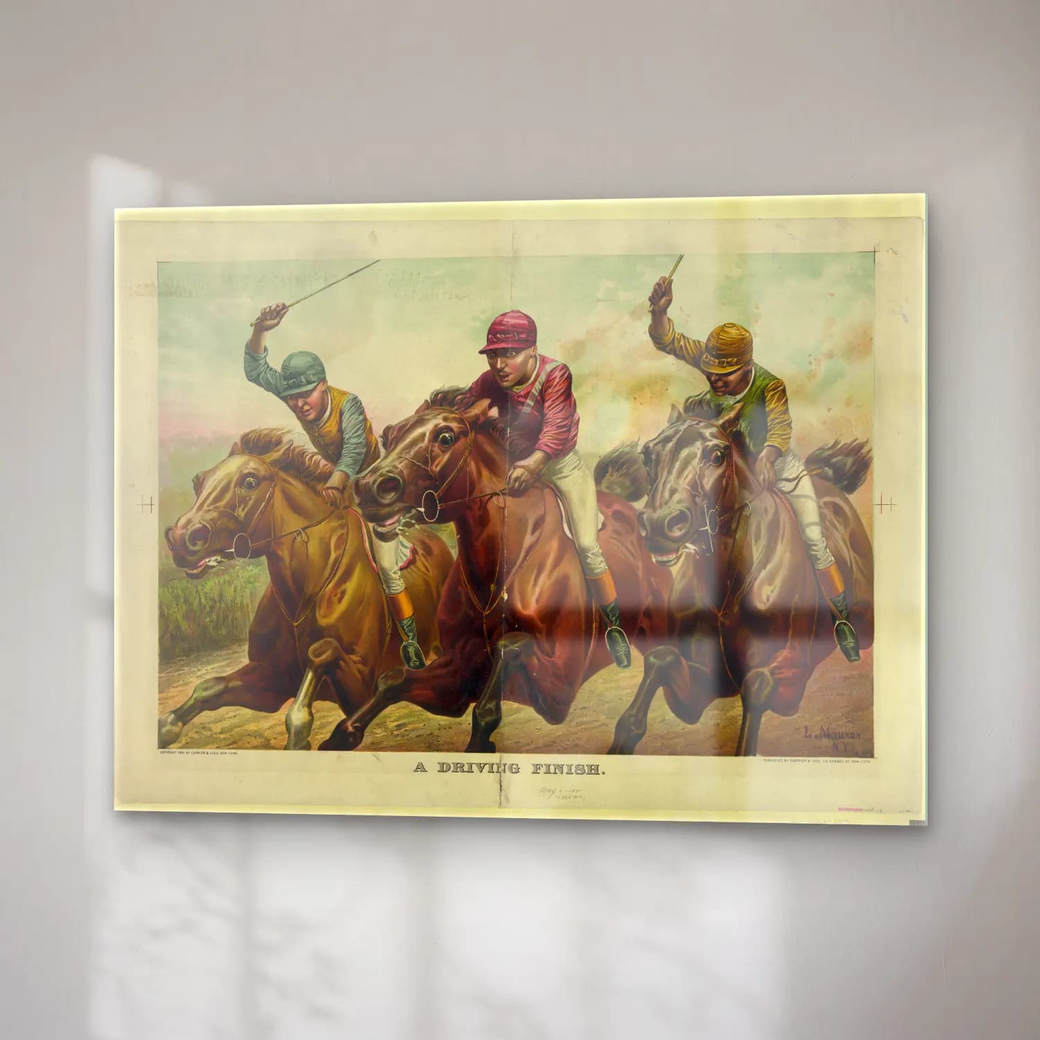 Vintage Savaş Sahnesi No. 21 cam tablo — sağ açıdan görünüm