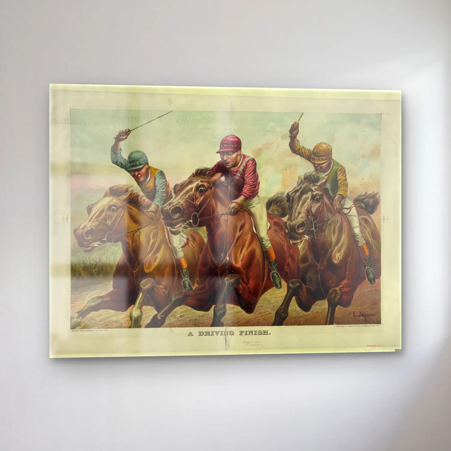 Vintage Savaş Sahnesi No. 21 cam tablo — sol açıdan görünüm