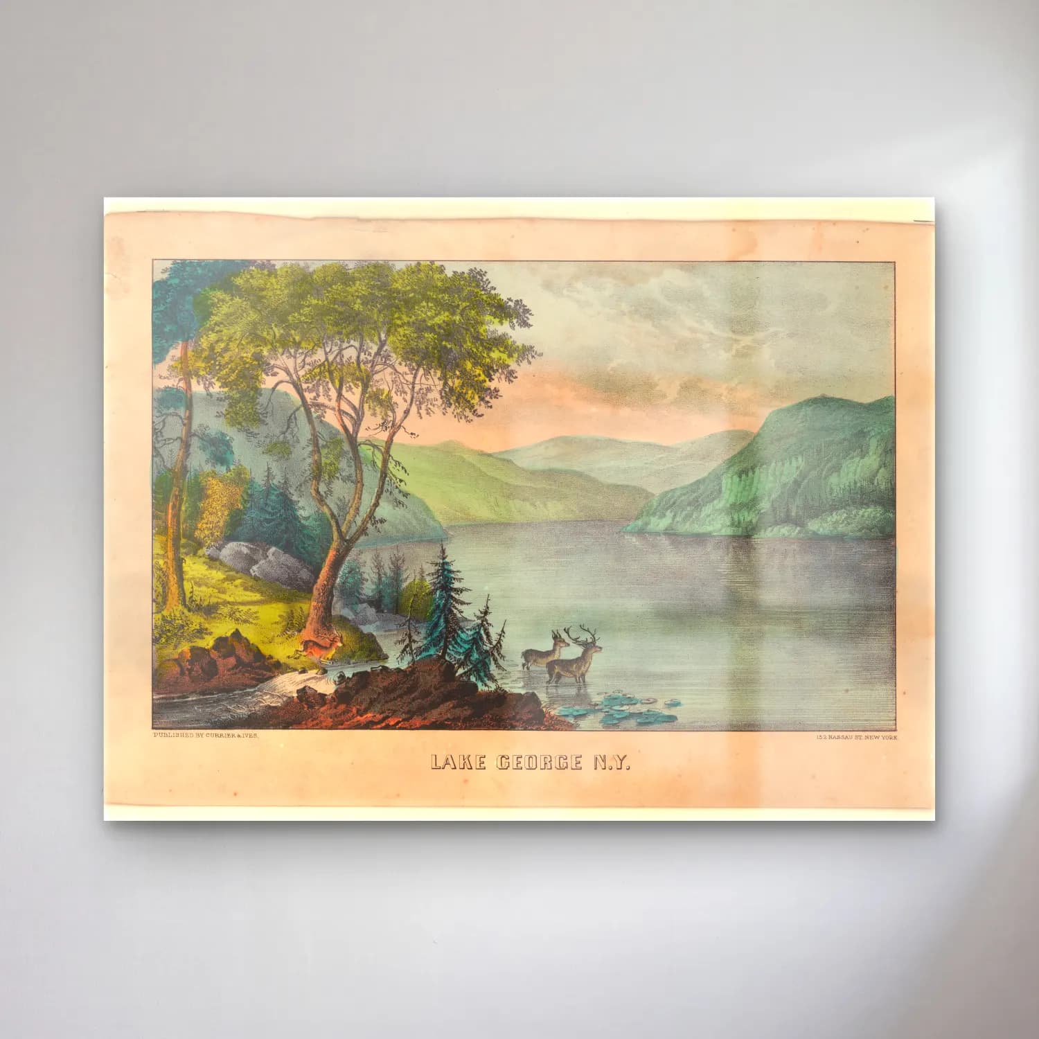 Vintage Göl ve Dağlar No. 11 cam tablo — Vintage Göl ve Dağlar No. 11 — vintage göl ve dağlar