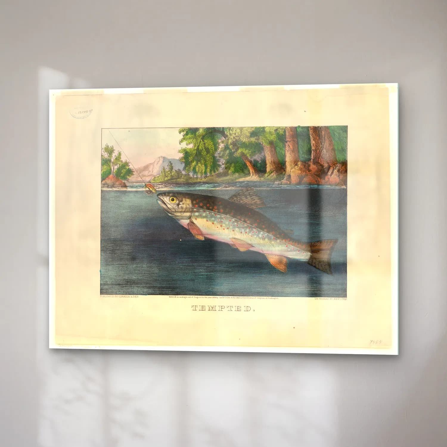 Vintage Balık No. 36 cam tablo — sağ açıdan görünüm