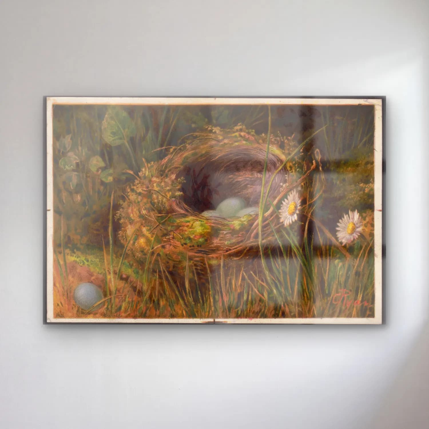 Vintage Sepette Mantarlar – Pastel Tonlar cam tablo — Vintage Sepette Mantarlar – Pastel Tonlar — vintage sepette mantarlar