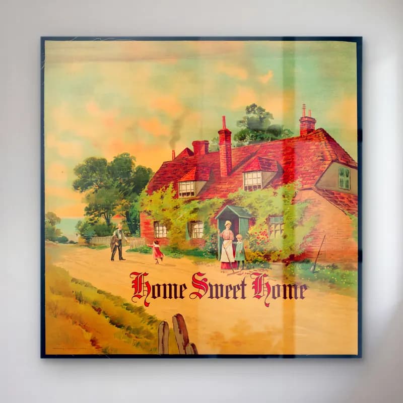 Vintage Poster Kır Evi cam tablo — Vintage Poster Kır Evi — vintage poster kır evi