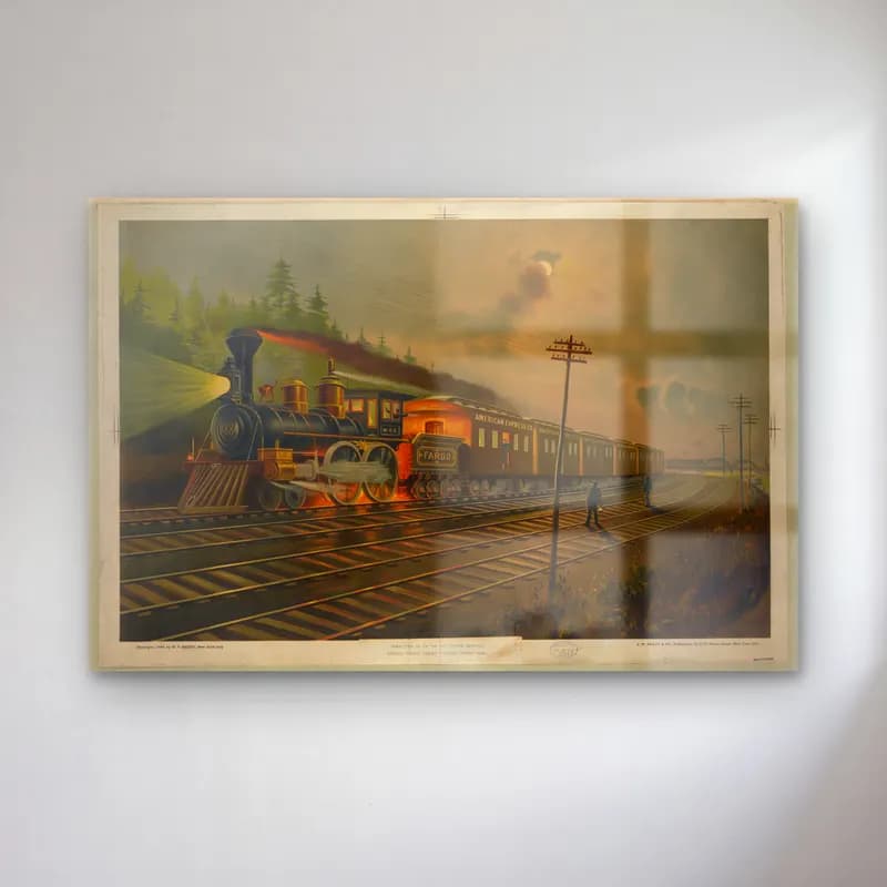 Vintage Tren – Siyah Beyaz Tonlar cam tablo — Vintage Tren – Siyah Beyaz Tonlar — vintage tren