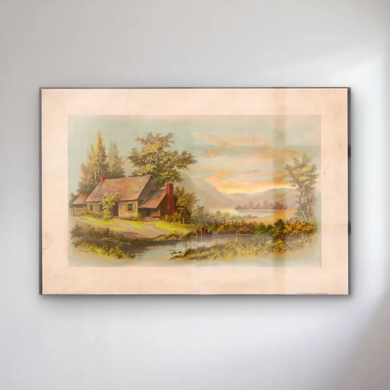 Vintage Kır Evi – Kırmızı Tonlar cam tablo — Vintage Kır Evi – Kırmızı Tonlar — vintage kır evi