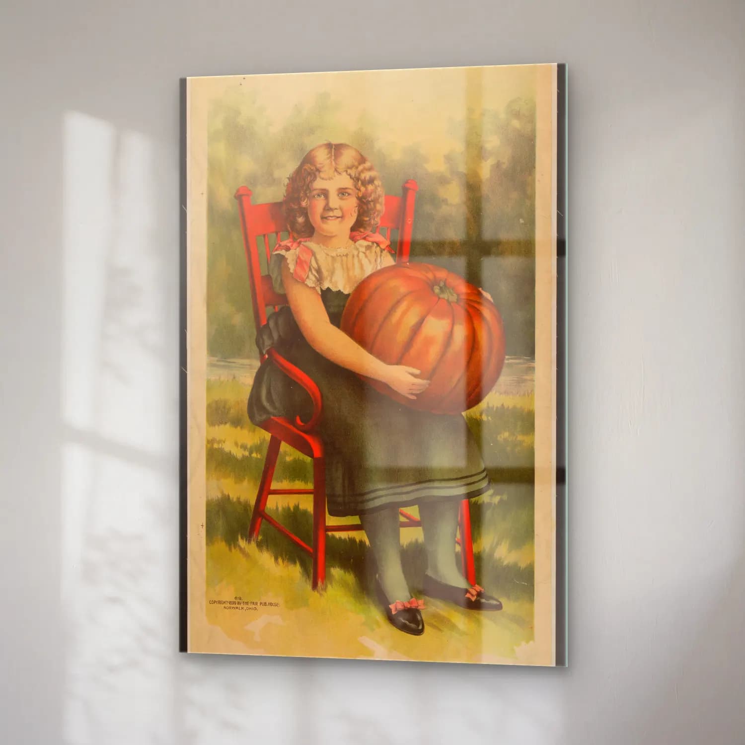 Vintage Poster Balkabakları – Turuncu Tonlar cam tablo — sağ açıdan görünüm