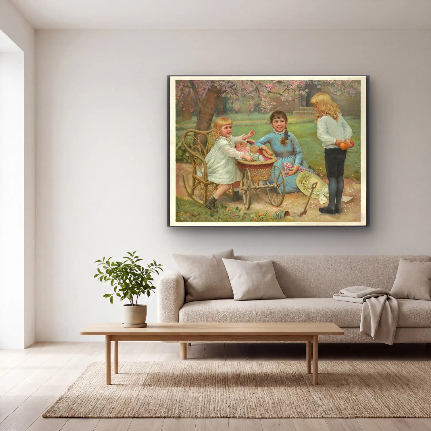 Vintage Çiçek Pazarı – Pastel Tonlar cam tablo — açık renk salonda