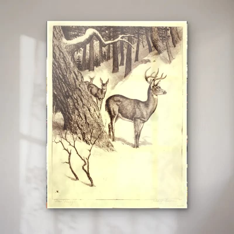 Vintage Geyik No. 15 cam tablo — Vintage Geyik No. 15 — vintage geyik