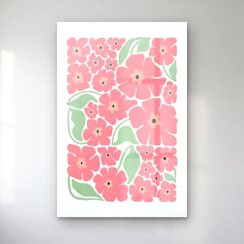 Pastel Çiçek Deseni No. 10 cam tablo — Pastel Çiçek Deseni No. 10 — pastel çiçek deseni