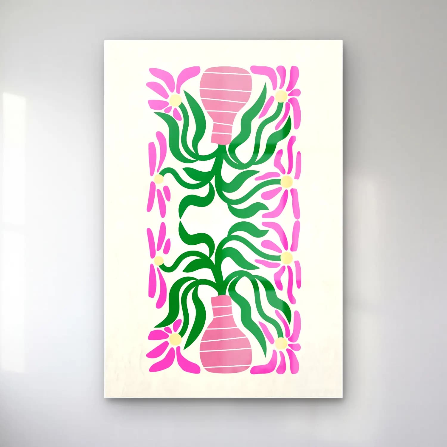 Boho Çiçek Deseni No. 32 cam tablo — Boho Çiçek Deseni No. 32 — boho çiçek deseni