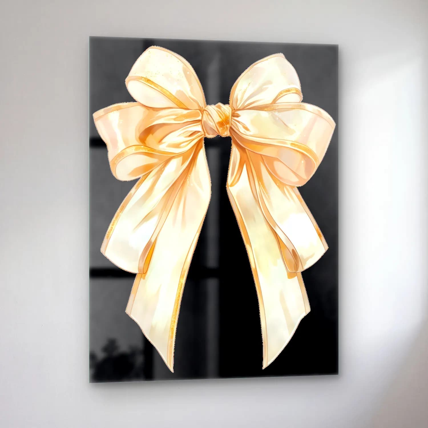 Pastel Fiyonk No. 4 cam tablo — sol açıdan görünüm