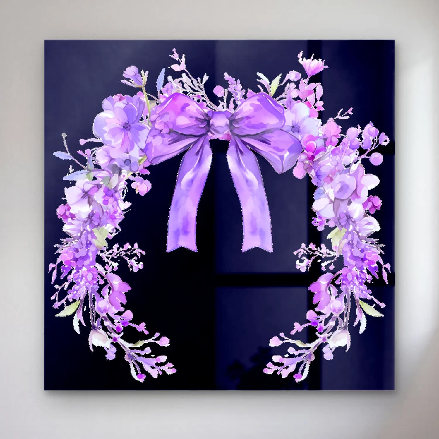 Pastel Çelenk – Mor Tonlar cam tablo — Pastel Çelenk – Mor Tonlar — pastel çelenk