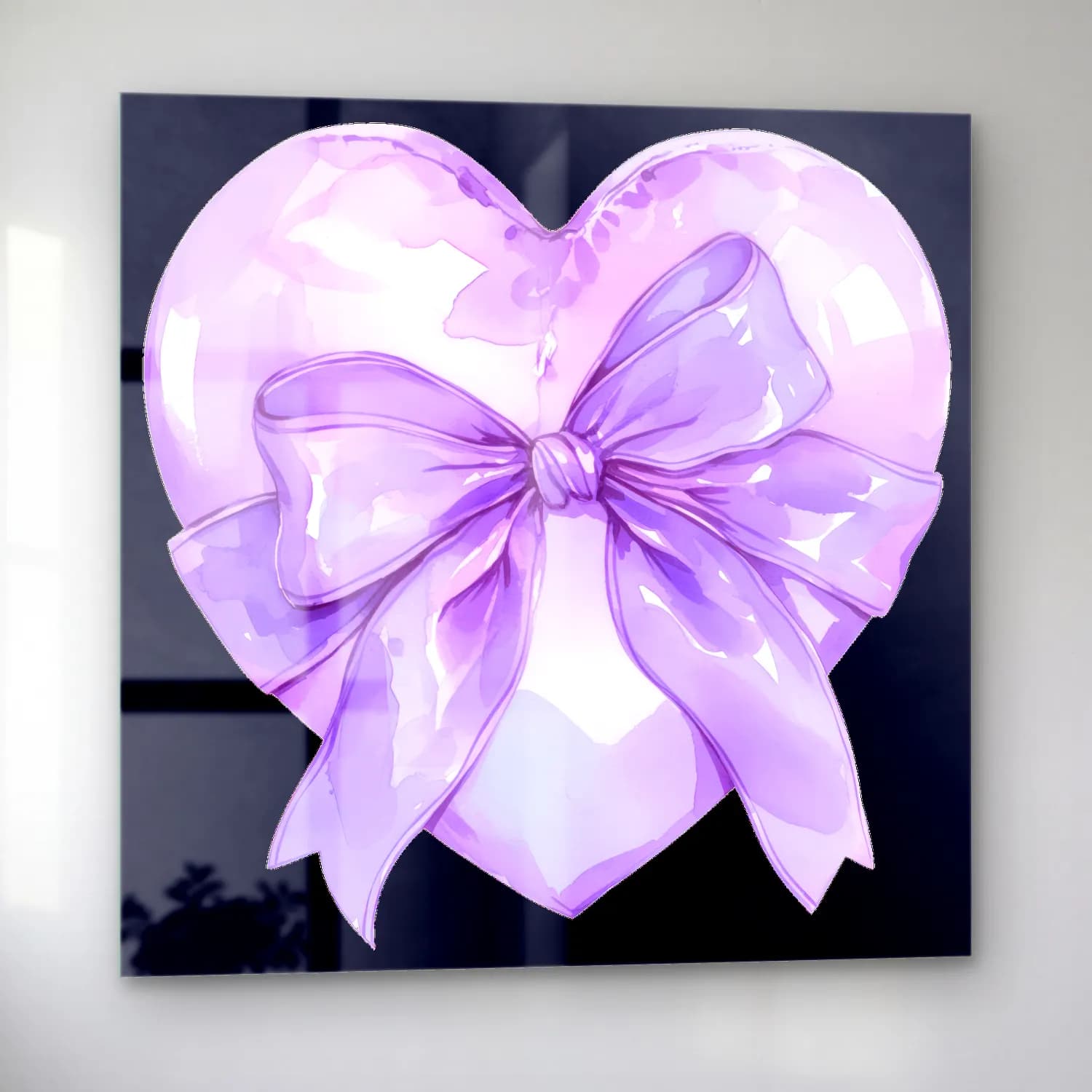 Pastel Fiyonk No. 21 cam tablo — sol açıdan görünüm