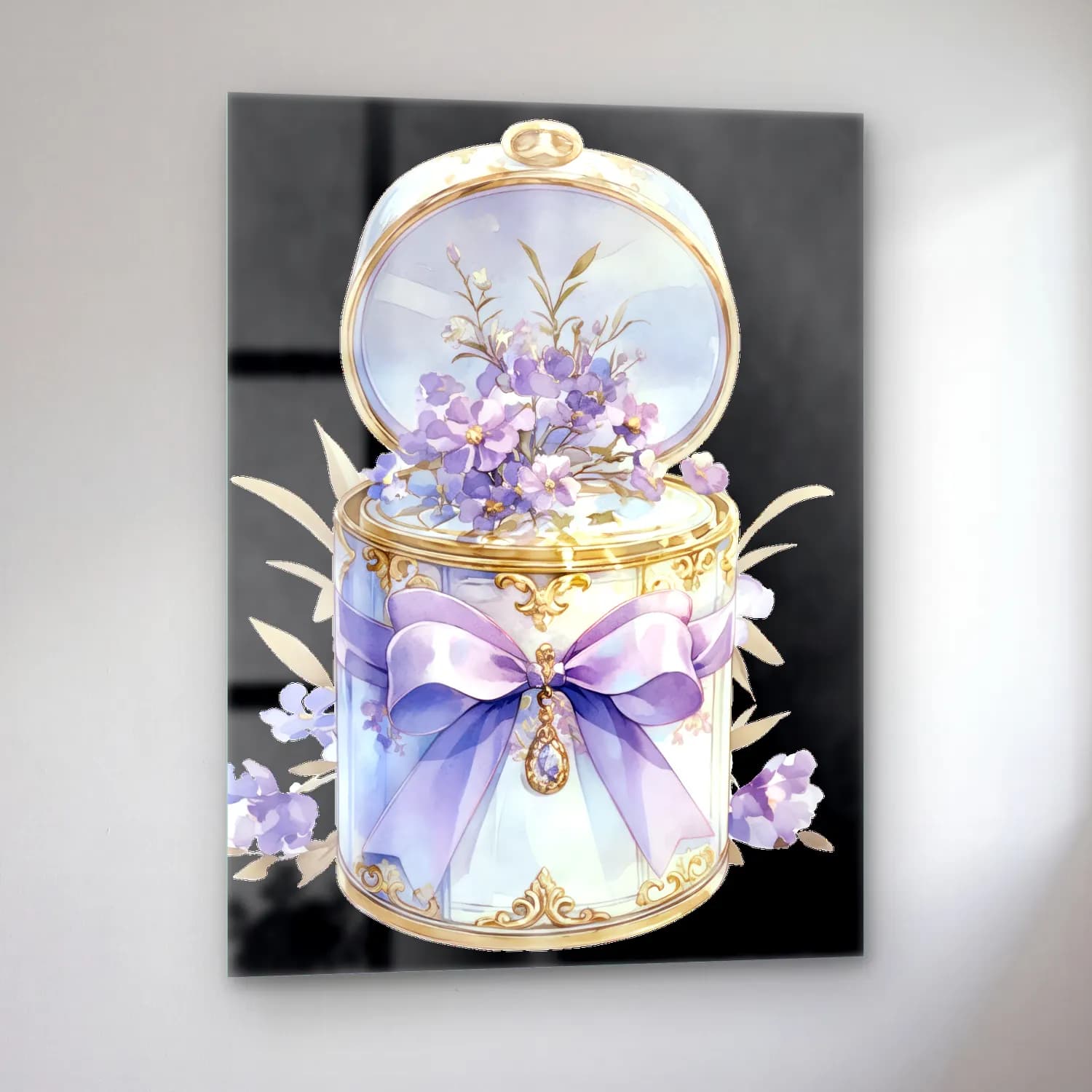 Pastel Parfüm Şişesi cam tablo — sol açıdan görünüm