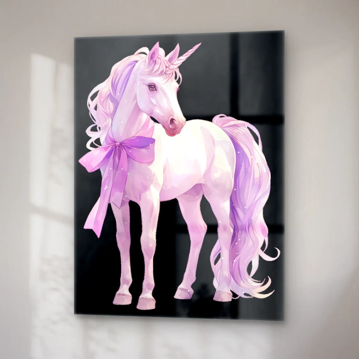 Pastel At cam tablo — sağ açıdan görünüm