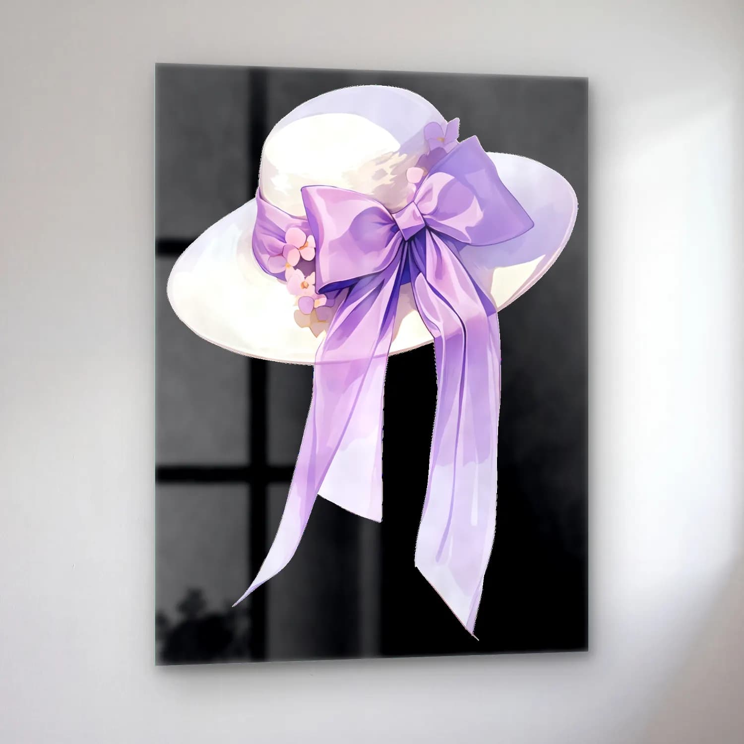 Pastel Fiyonk No. 30 cam tablo — sol açıdan görünüm