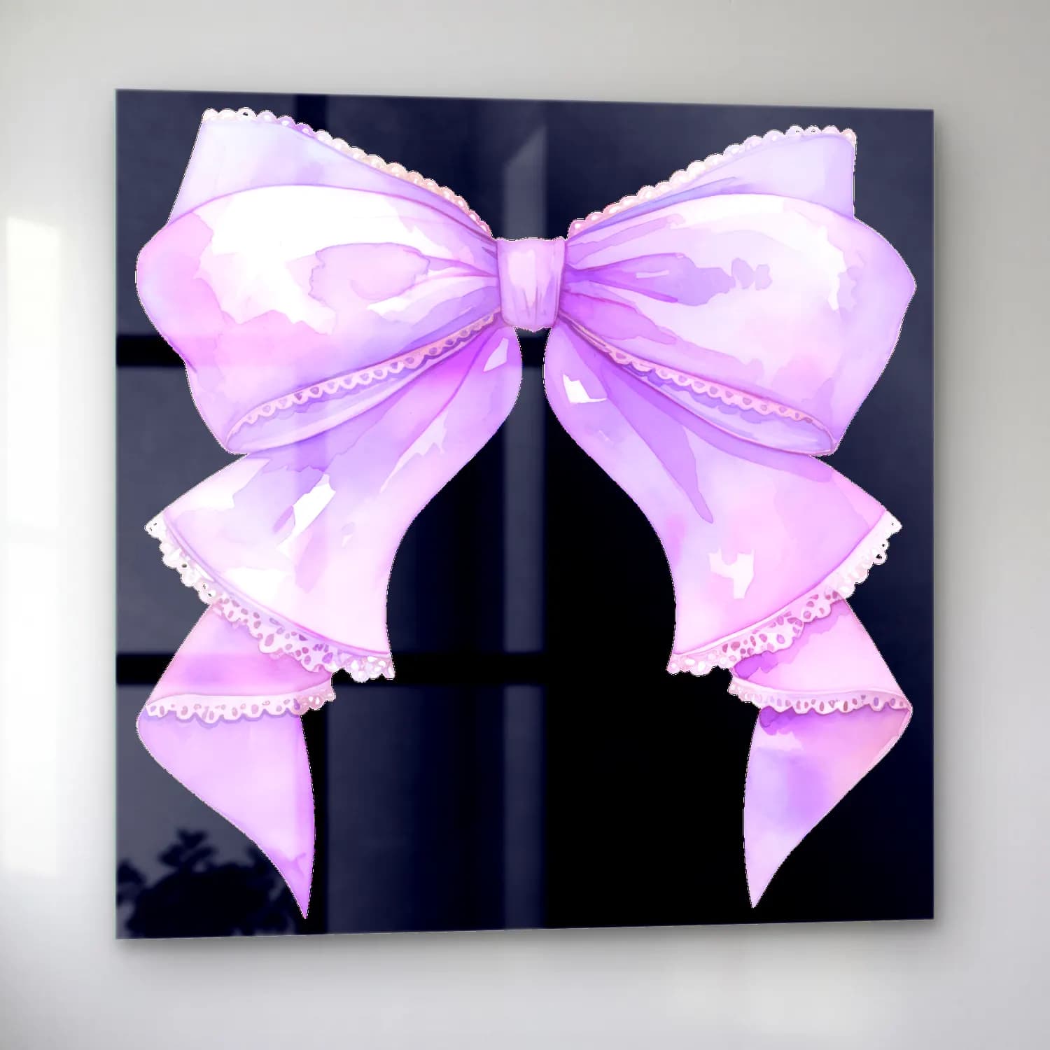 Pastel Fiyonk No. 25 cam tablo — sol açıdan görünüm