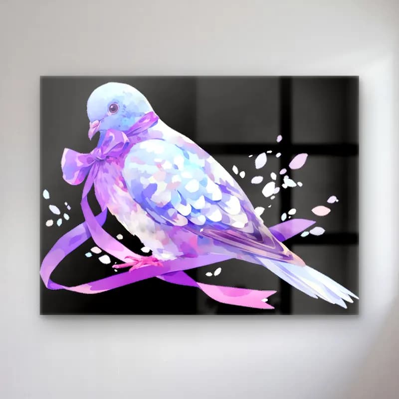 Pastel Daldaki Kuş cam tablo — Pastel Daldaki Kuş — pastel daldaki kuş