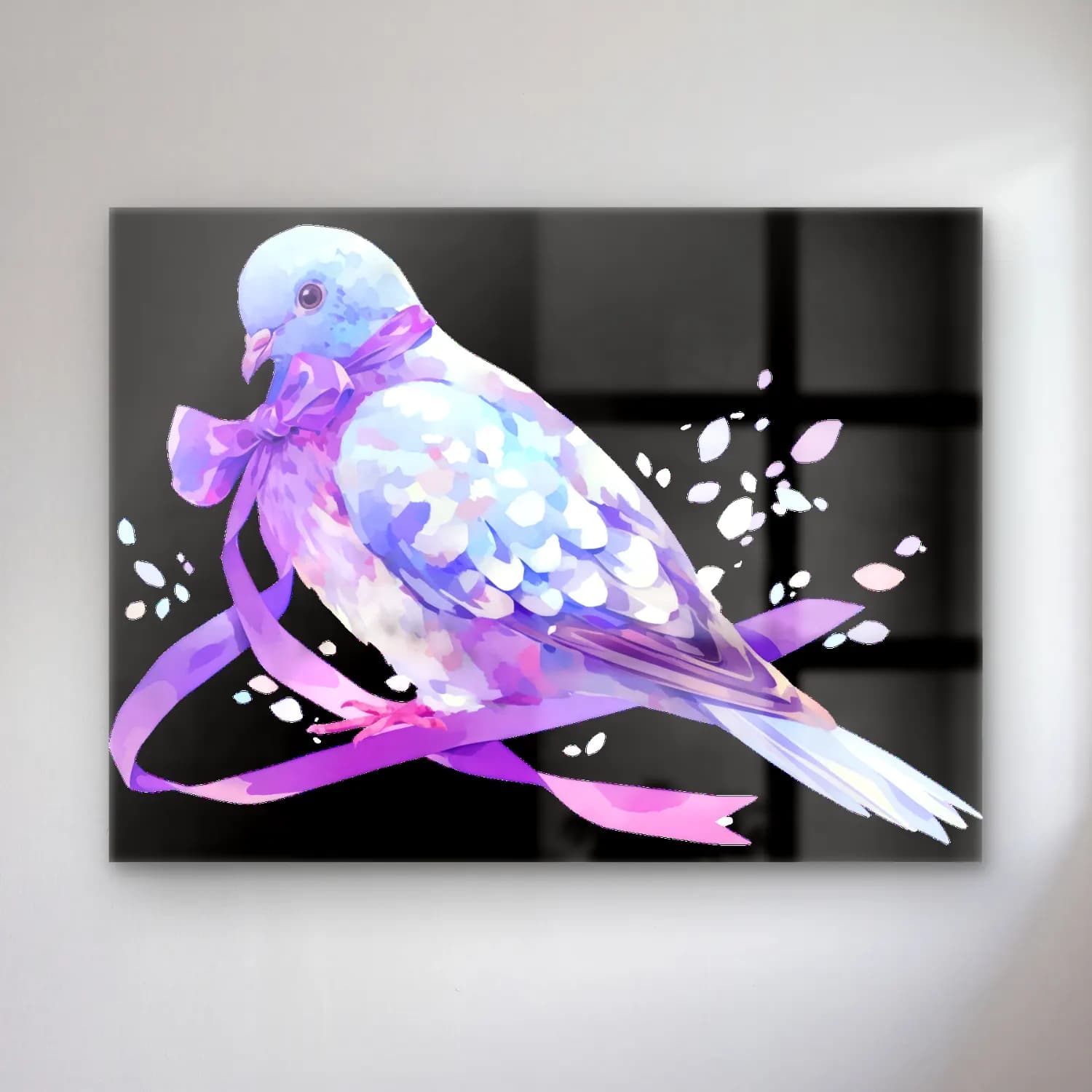 Pastel Daldaki Kuş cam tablo — Pastel Daldaki Kuş — pastel daldaki kuş