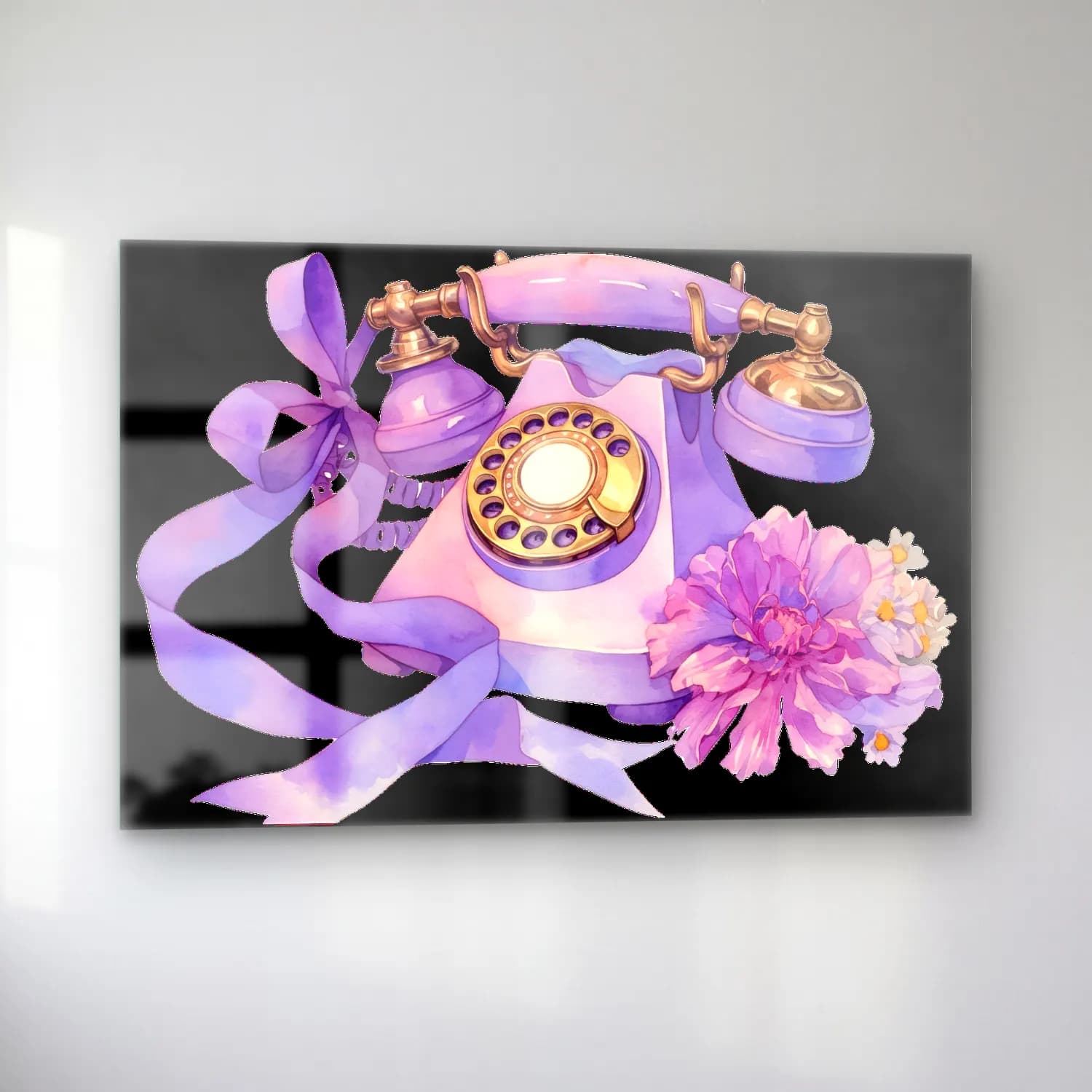 Pastel Fiyonk No. 32 cam tablo — sol açıdan görünüm