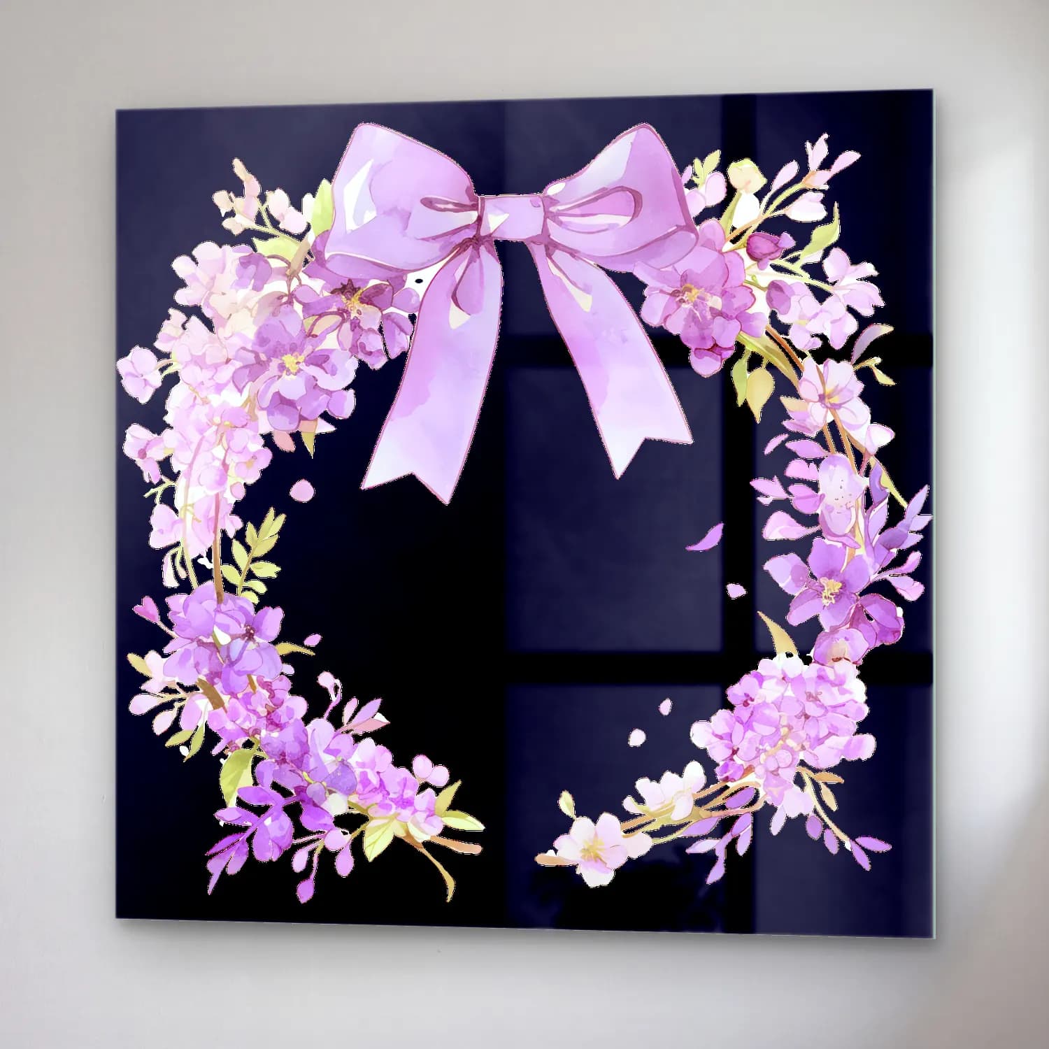 Pastel Çelenk No. 4 cam tablo — sağ açıdan görünüm