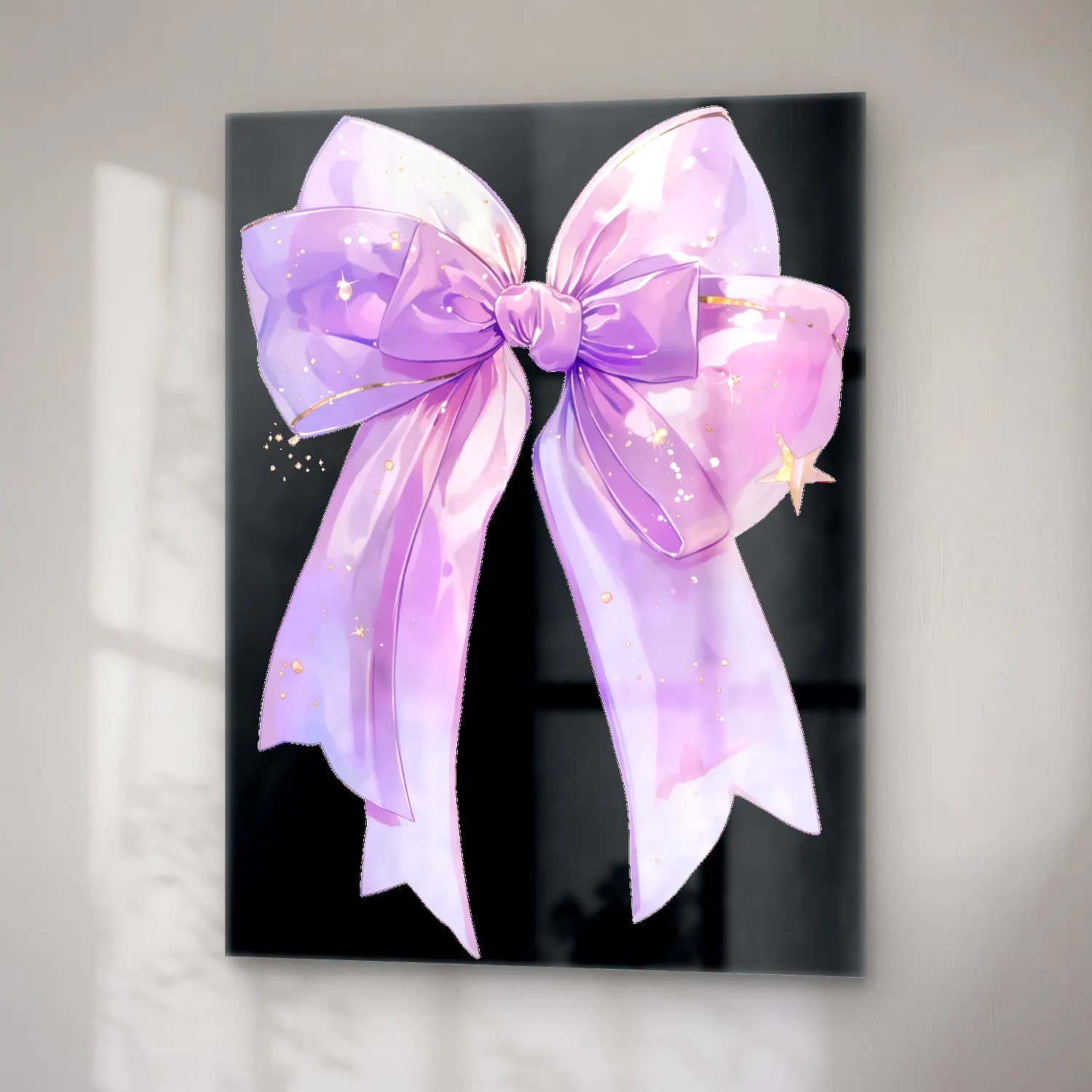Pastel Fiyonk No. 33 cam tablo — sağ açıdan görünüm