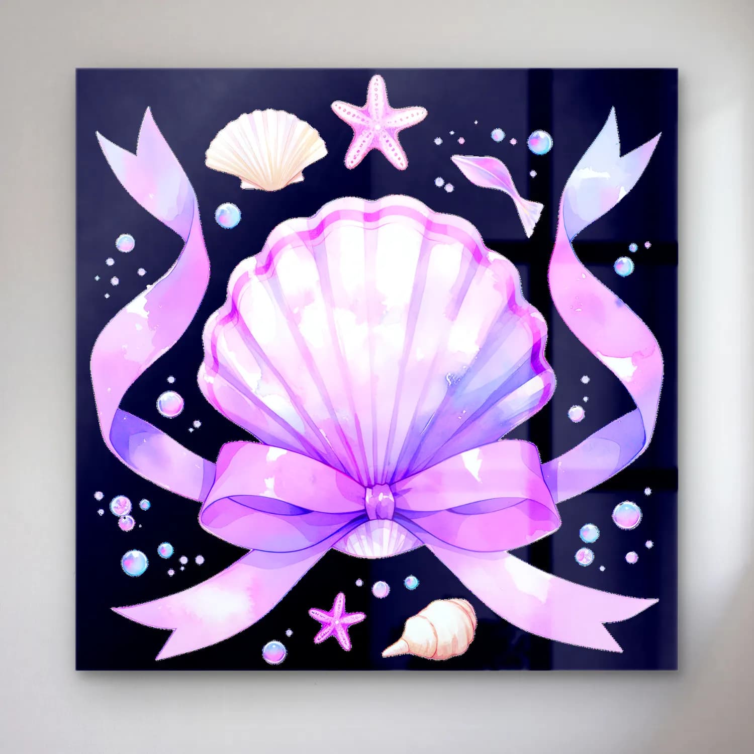 Pastel Deniz Kabukları cam tablo — Pastel Deniz Kabukları — pastel deniz kabukları