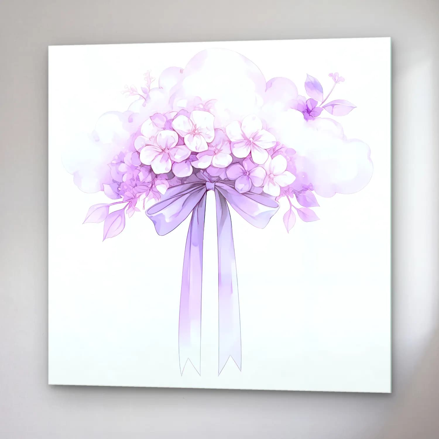 Pastel Vazoda Çiçek Buketi No. 4 cam tablo — sağ açıdan görünüm